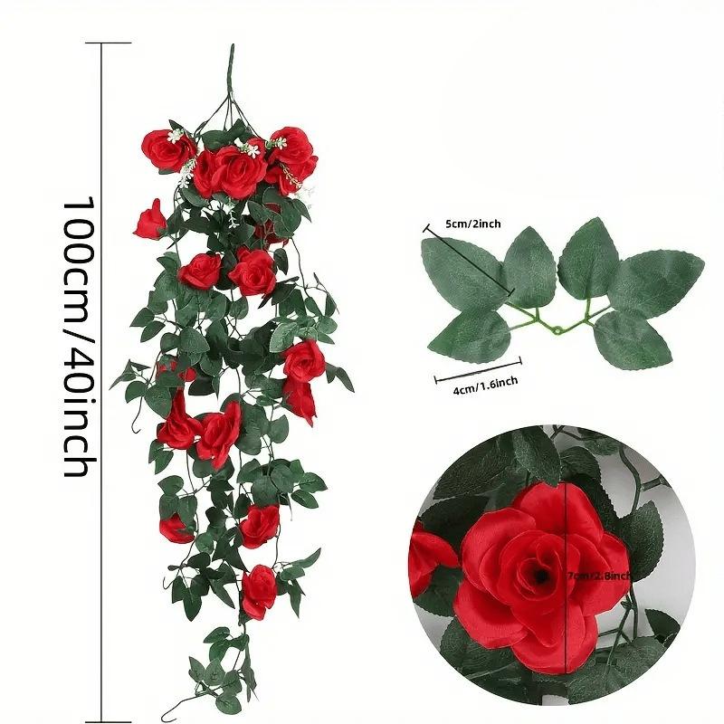 Artificial Artificial Rose Vine Wall-mounted Home Storefront, Outdoor Wedding Flower Vine and Green Plant Decoration
