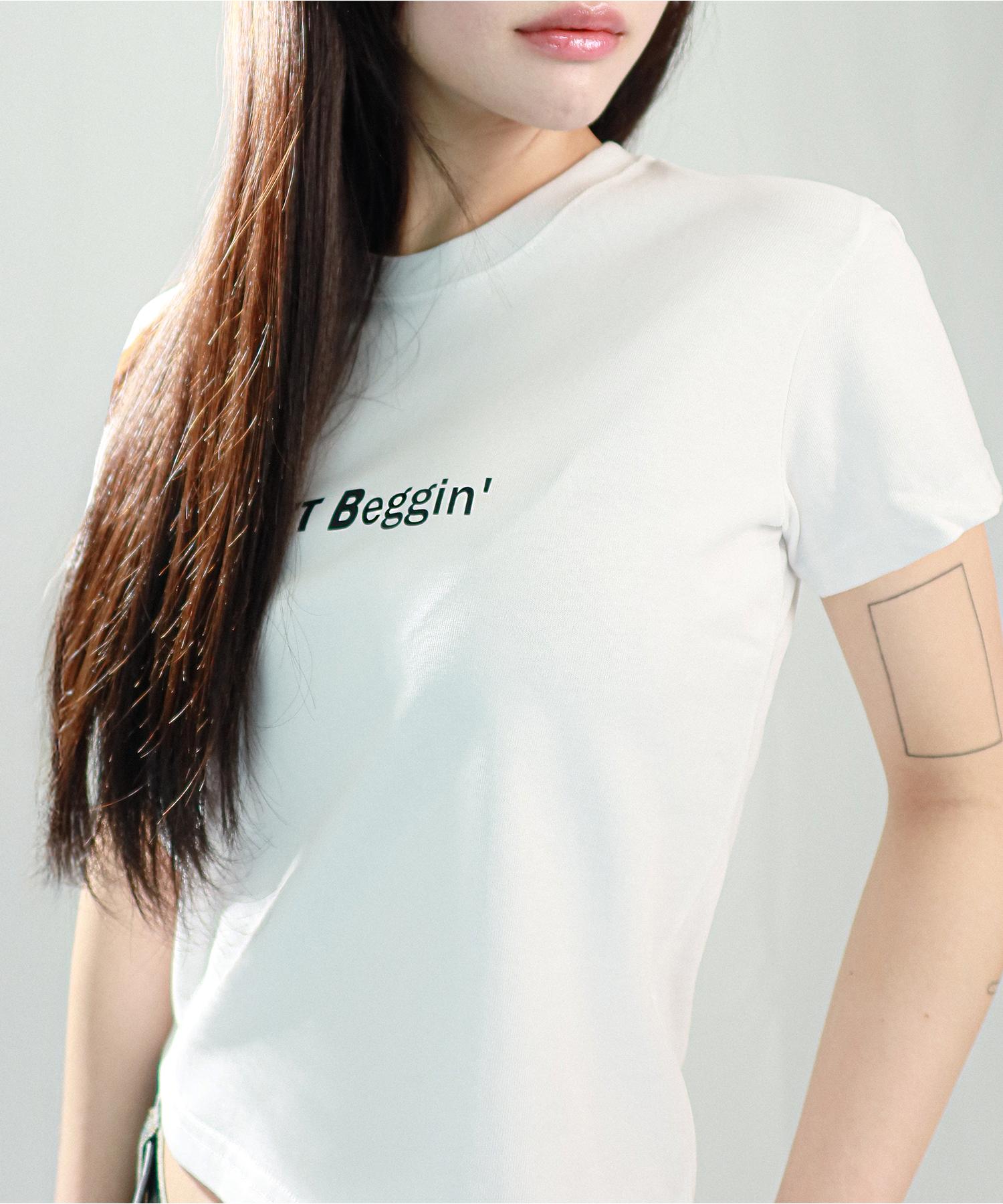 Just Haeng Dont Beggin White Crop Top Free