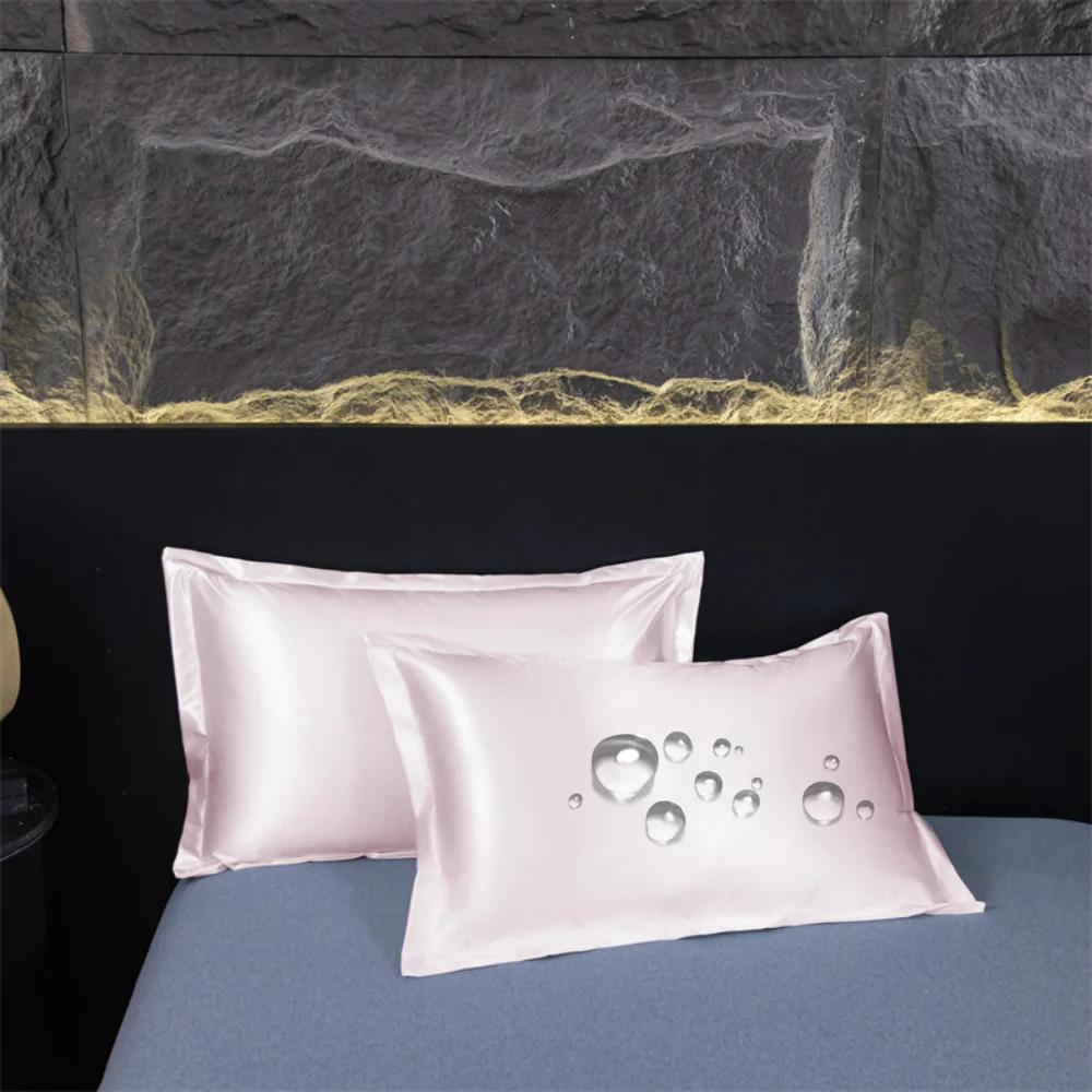 Waterproof Silk Silky Stain Pillowcase Silky Pillowcase Natural Silk Pillowcase Mulberry Silk Pillow Case Bedbug Proof & Allergy