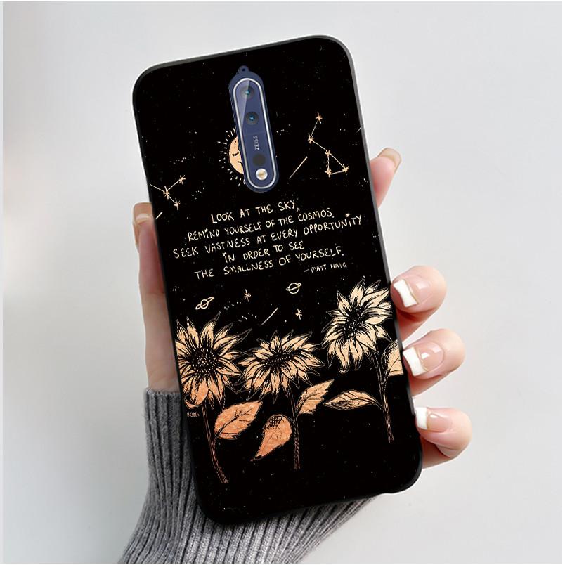 Custodia Per Nokia 8 / Nokia 8 Sirocco Custodia per Telefono Estetica Moda Gatto Carino Nero Opaco Morbido TPU Silicone Copertura Protettiva Paraurti