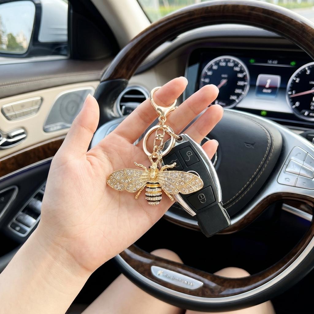 Keychain with Rhinestones, Charm Key for Bags and Keys, Gift for Women and Girls