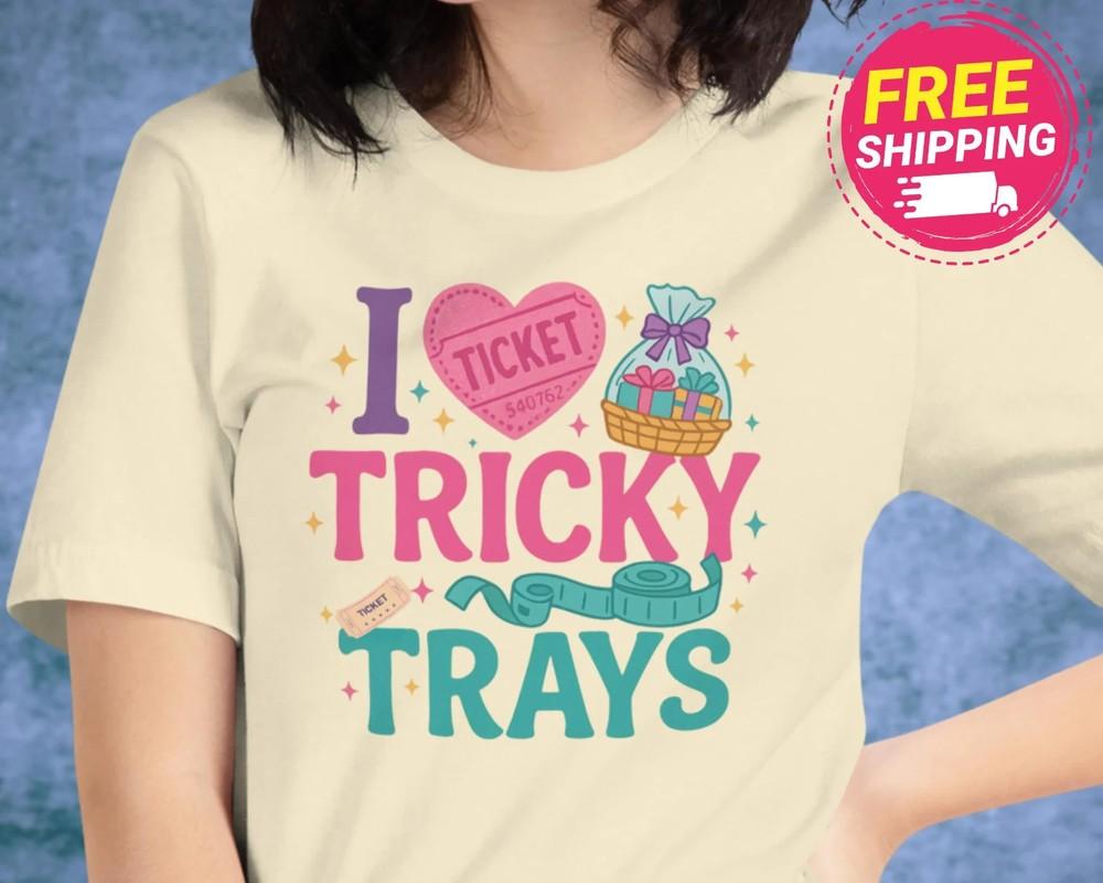 

Funny Tricky Tray Shirt I Love Tricky Trays Shirt Basket Bingo Raffle Auction Unisex T-Shirt XL