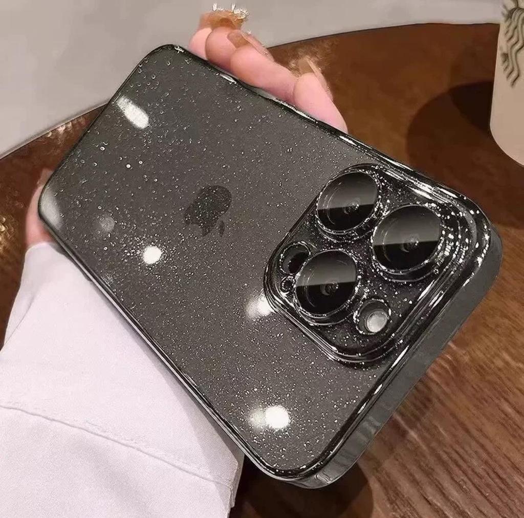 Glitter Transparent Drop-proof Case with Lens Film for iPhone 16/17 Pro Max