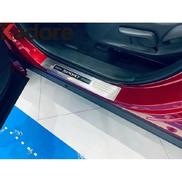 For Toyota Highlander XU70 Kluger Hybrid -2024 Steel Car Door Sill Scuff Plate Cover Trim Welcome Pedal Guard Accessories
