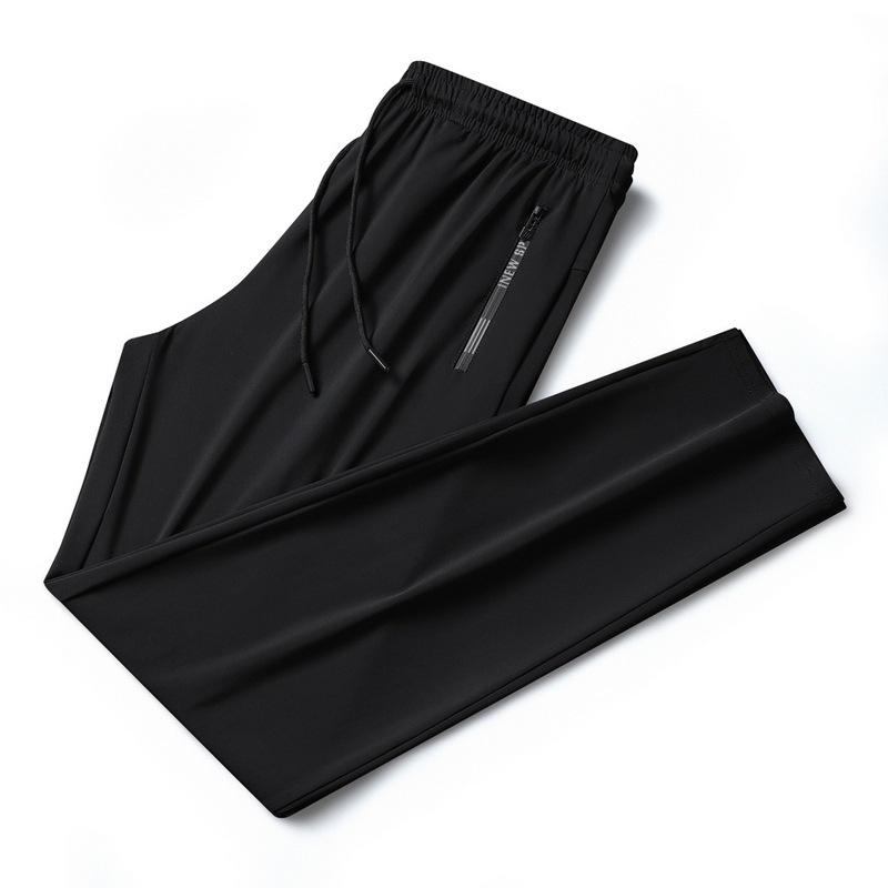 

Мужские летние эластичные спортивные брюки из ледяного шелка с быстрой сушкой - Большой размер нейлоновые повседневные длинные брюки XL