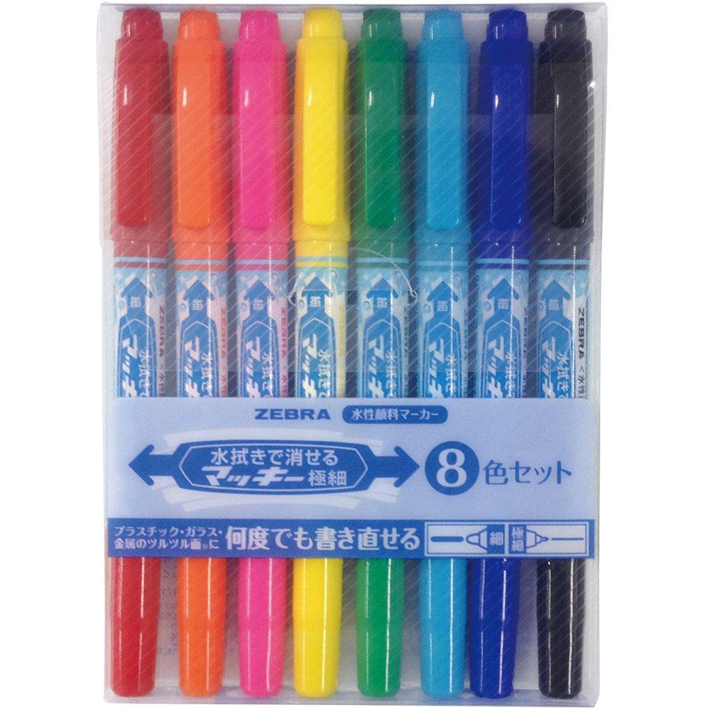 

Водорастворимый маркер Zebra Maki Extra Fine 8, тонкий наконечник, цвета, WYTS17-8C