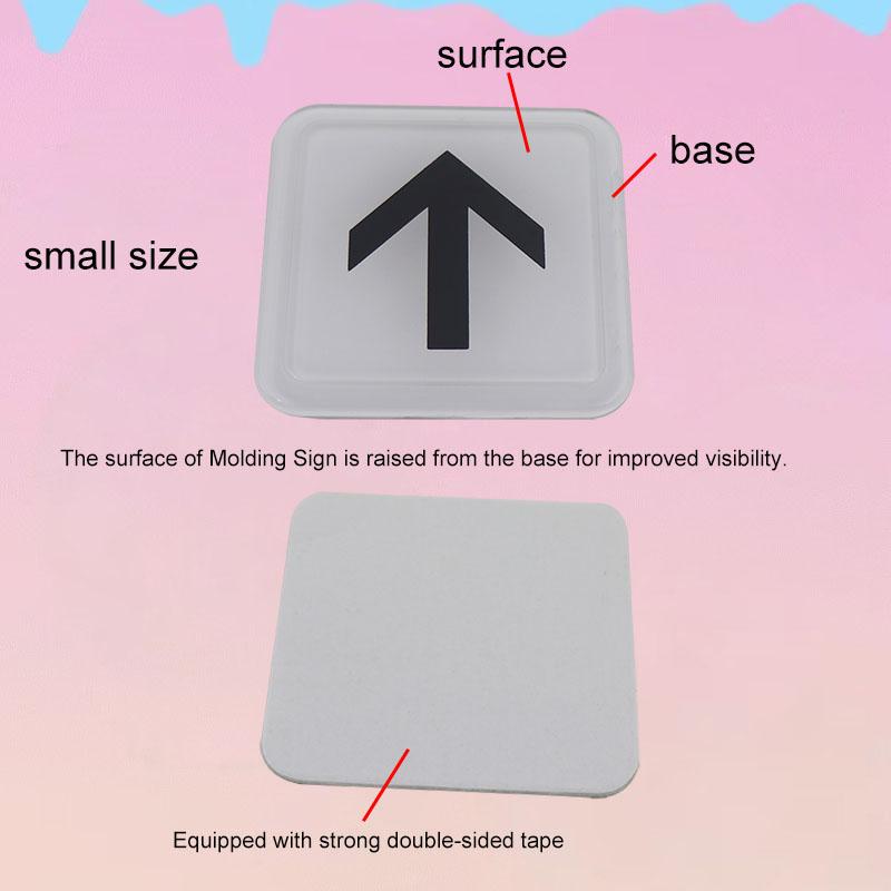 Left Right Above Below Arrow Signs Sticker Public Place Acrylic Wall Stickers Prohibition Notice Store Inside Warning Plaque