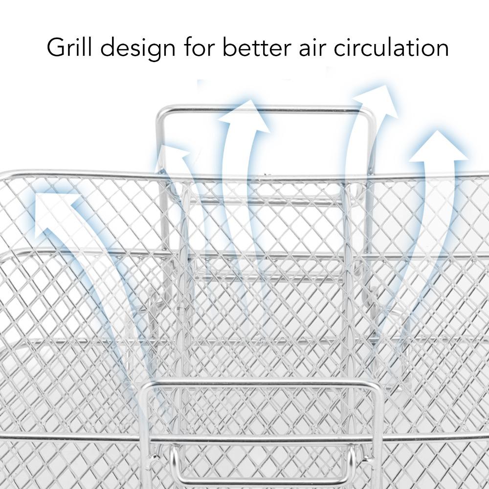Silver Baking Rack Rectangle Shape Dehydrator Rack Durable Air Fryer Rack Food Dehydrating