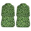 Green Leopard Print Car Seat Cover Seat Cover Anti Fouling and Convenient Protective Cover Unique Style 2PCS Universal Type