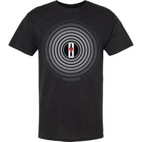 Men s Love And Rockets Bullseye T-shirt Medium Black XS