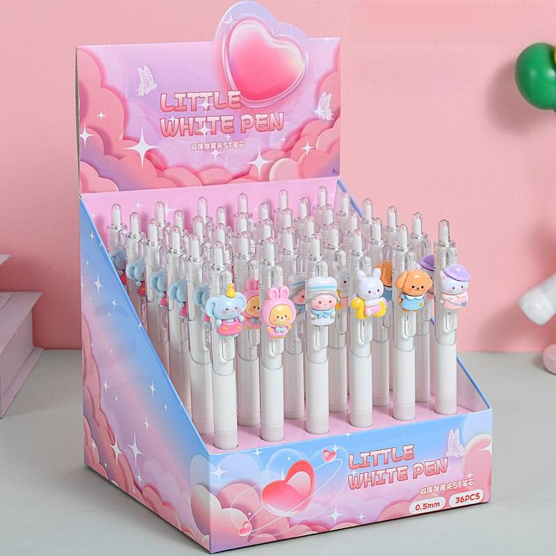 

36Pcs Cute Pet Styling Patch Gel Pen Kawaii School Office Smooth Writing Supplies Prize Gift Writing Tools Holiday Gift Novelty Stationery Teacher Par Random style 36Pcs