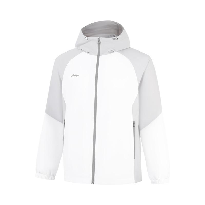 Li-Ning Fashion Water-Resistant Hooded Jacket Men outerwear Chalk-Gray Quiet-Gray AFDW809-1 XL