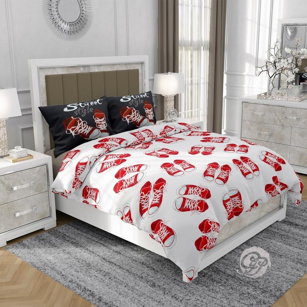 3D cotton satin bedding 160x200cm SNEAKERS