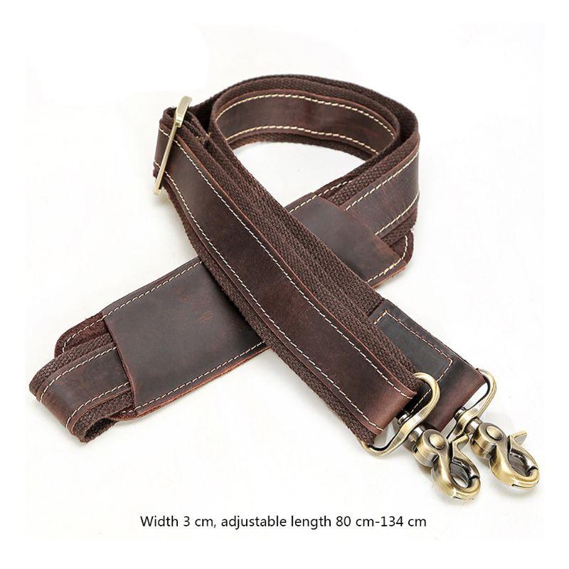 Vintage Fully Cow Leather Replacement Shoulder Strap for Briefcase Luggage Messenger Bag Sling Detachable Shoulder Strap