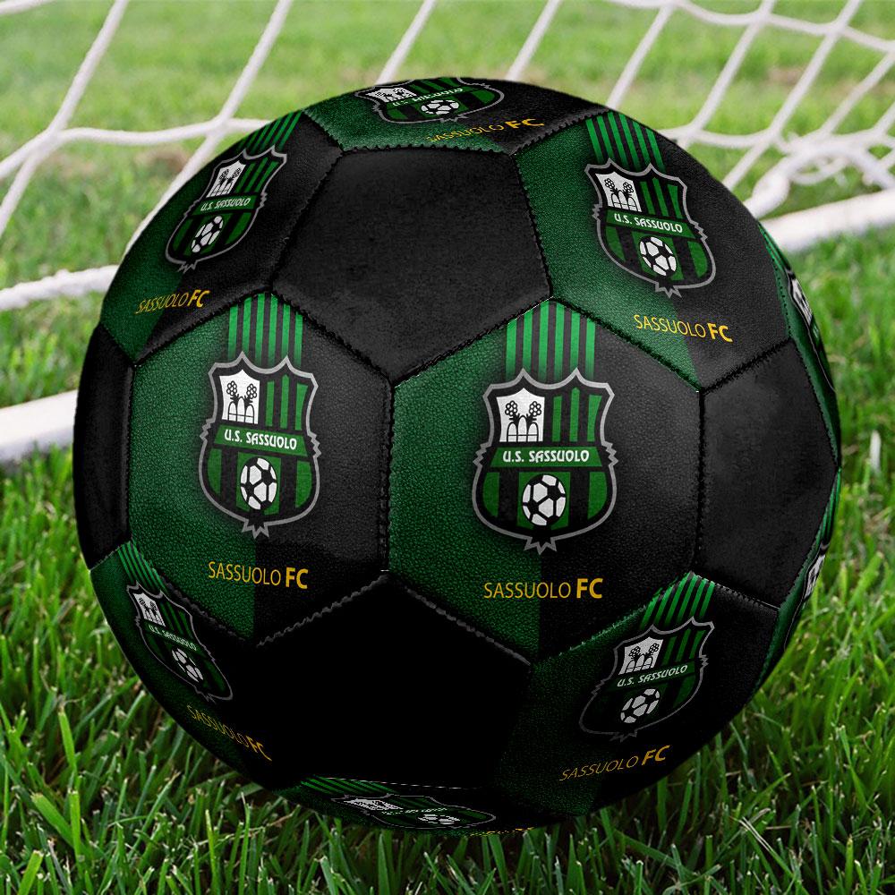 Sassuolo FC Size 5 Soccer Ball, Machine-Stitched PVC, Durable & High Bounce, All Ages Fit, Fan Merchandise, Matches & Outdoor Use.