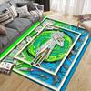 Rick Home Sofa Decoration for Living Room & Bedroom, Non‑Slip Play Flannel Floor Mat for Game Room