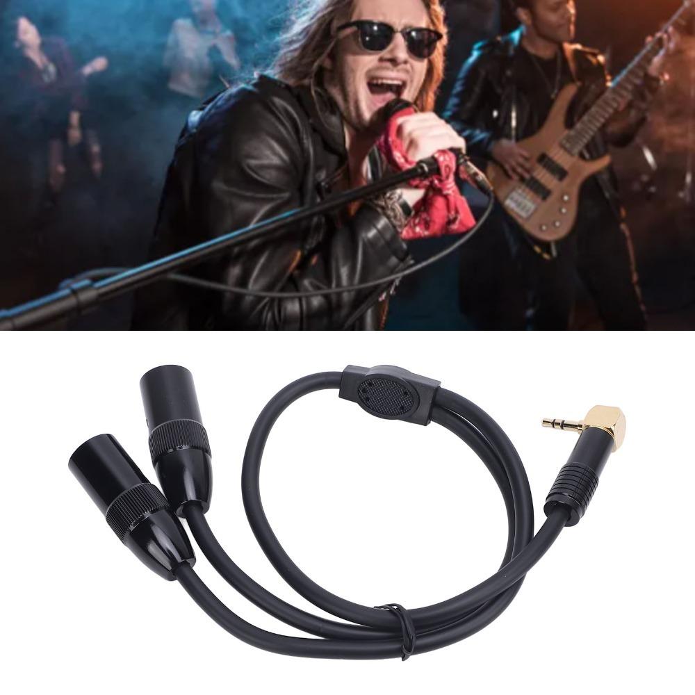 Flexible 3.5mm to Dual XLR Male 1/8 Stereo Y Splitter Cable Professional 3 Pin  Speakers Connection