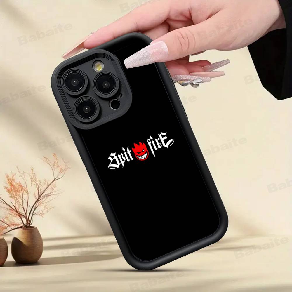 Fashion S-Spitfire Skateboard Phone Case For IPhone 11 12 13 16 15 17 14 Pro Max Soft Funda Silicone Cover