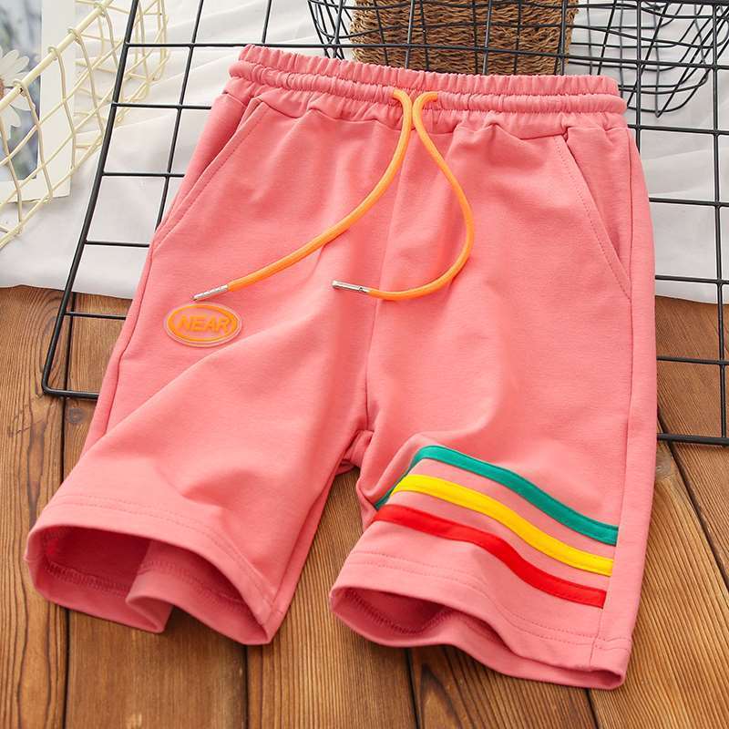 

Шорты для мальчиков Летний стиль Детская одежда Детские брюки средней длины Узкие брюки Пляжные брюки 170 розовый