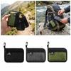 Portable Fabric Zip Wallet Black Grid Pattern Passport Holder Zipper Closure Key Clip Coin Purse Daily Commute