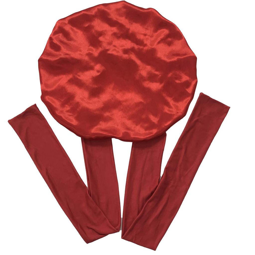 New Arrivals Custom Logo Elastic Long Ties Single Layer Bonnets and Satin Wraps
