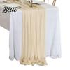 Soft Table Runner Sheer Flowing Runner Chiffon Wedding Elegant Solid Color High Quality