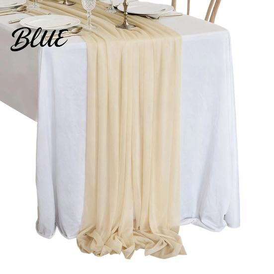 Soft Table Runner Sheer Flowing Runner Chiffon Wedding Elegant Solid Color High Quality