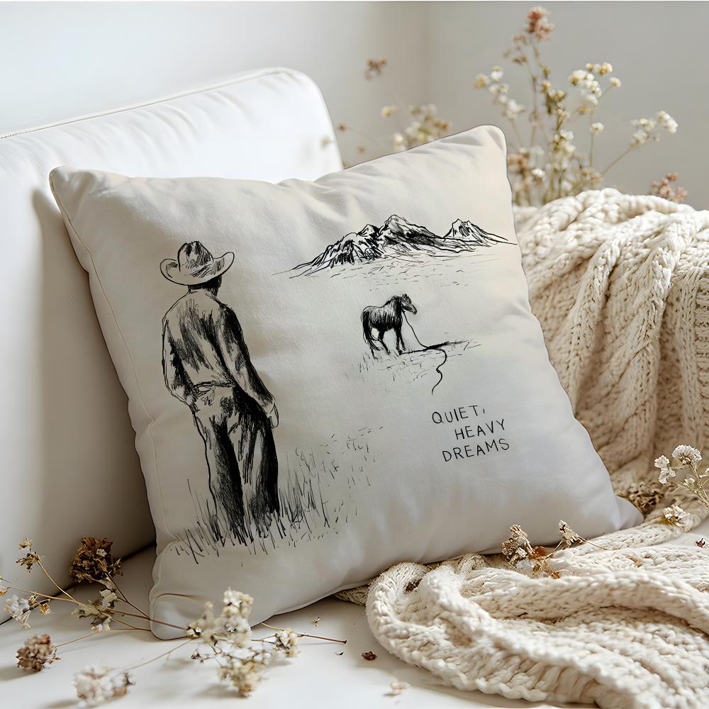 Cushion Cover Linen SkinFriendly Soft Decorative Case For Sofa Home Decor ZZach Bryan Pillow cover