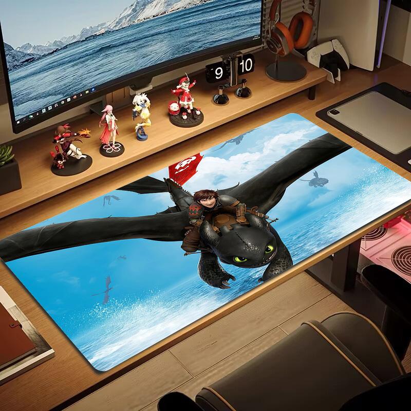 How to Train Your Dragon Print Cushion Non-slip Laptop Tablet Big Mousepad XXL Mat Mini PC Playmat With Lock edge