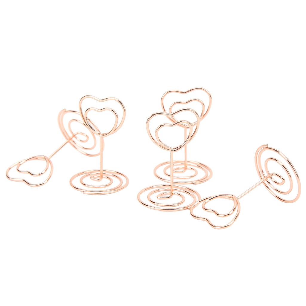 20Pcs Table Number Holder Heart Shaped Stable Sturdy Metal Widely Used Place Card Holder for Home School