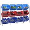 12 Box Storage Rack Silver 190 x 33 x 116 cm Steel