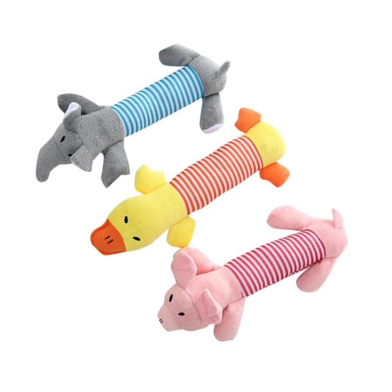Molar Hundeleke Plysjrekvisita Passer for alle Valp Kjæledyr Squeak Chew Leke Morsom Slitesterk tygge Elefant And Gris Leketøy Kjæledyrsrekvisita Molar