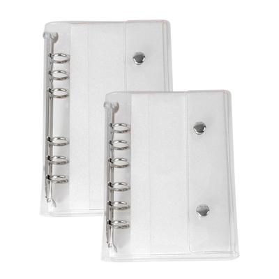 Clear Binder A6/A7 6-Ring Clear PVC Notebook Loose Leaf Binder Cover Loose Leaf Folder for Document Photo Ticket Expense Budget
