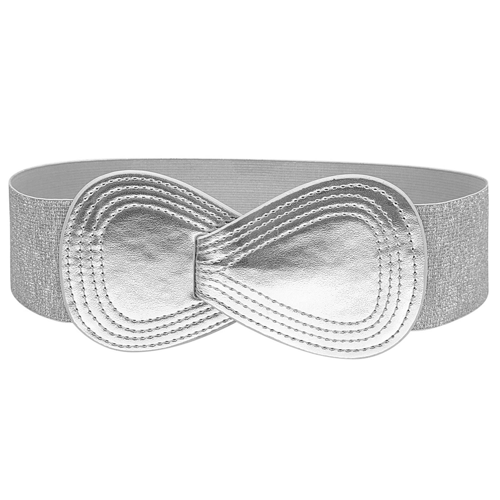 

Модный широкий пояс для талии для девочек-подростков, эластичный пояс-корсет, формирующий талию, все сочетающиеся аксессуары для талии A серебряный