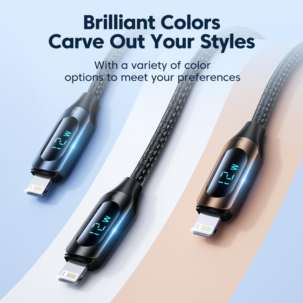USB Cable To iP Cable for iPhone 14 13 Pro Max LED Digital Display 2.4A Fast Charging Apple Cable for iPad Air Data Cord