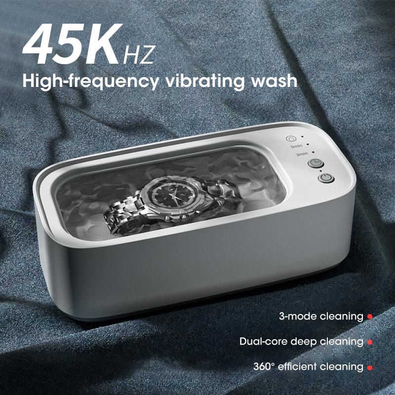450ML Ultrasonic Cleaner Machine Portable Jewelry Watch Glasses Cleaning 45KHZ Ultrasound High Frequency Vibration Cleaner