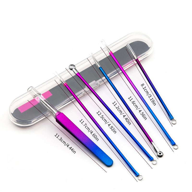 3PCS Ultra Fine No 5 Cell Pimples Black Head Clip Tweezers Beauty Salon Special Scraping Closing Artifact Acne Needle Tool Stain