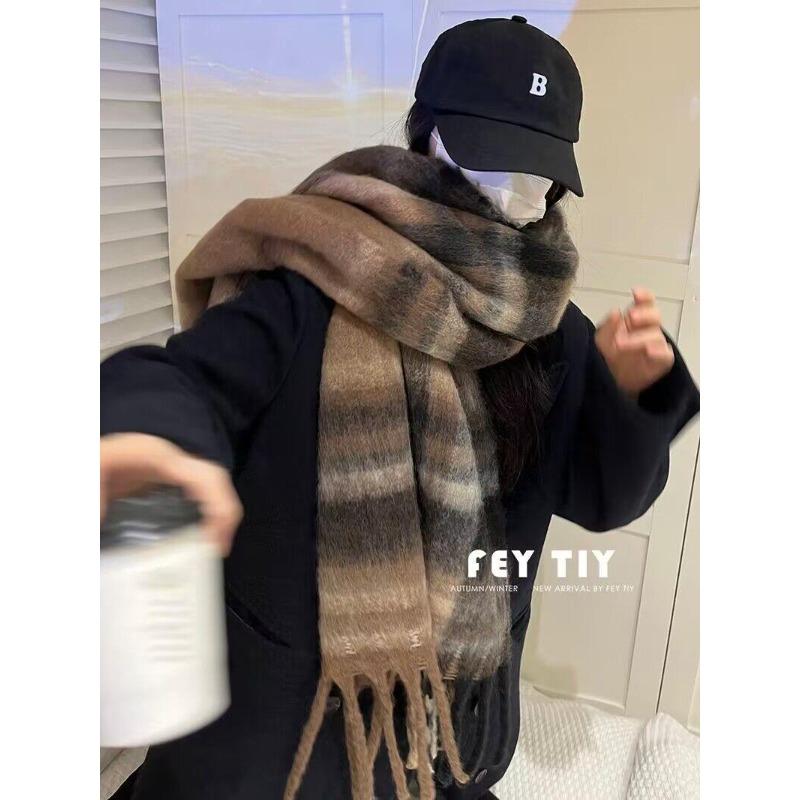 

Корейский имитация мохерового шарфа для женщин на зиму, теплый и универсальный модный лоскутный шарф для японских студентов и мужчин 200*40cm