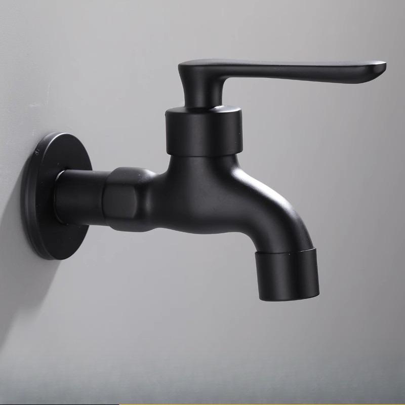 

New Faucets Black Brass Wall Mounted Bathroom Corner Washing Machine Faucet Outdoor Garden Bibcock Bath Toilet Mop Pool Taps