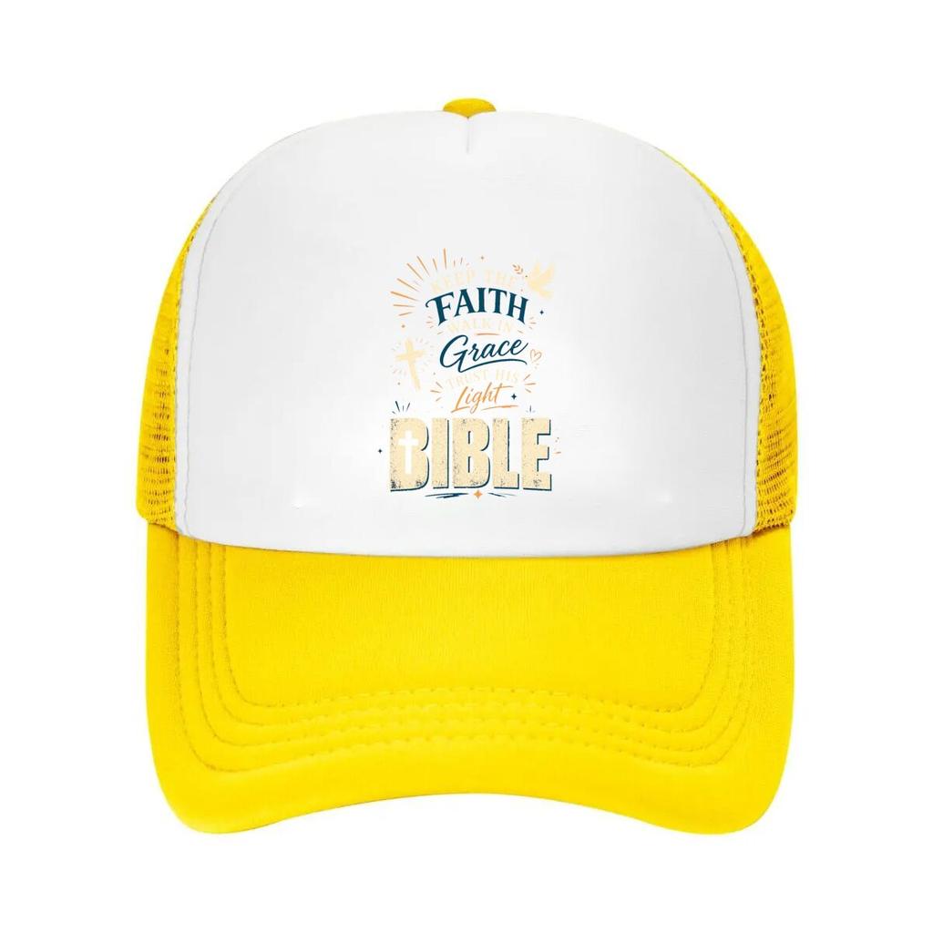 Radiant Scripture Faith Typography B Mesh Baseball Cap Casual Hat Outdoor For Womens Unisex FeUnisex