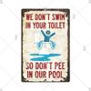 Tin Sign Pool Funny Rules Vintage Plaque Welcome Warning No Swimming Instruction Metal Sign For Home Pool Store Club Wall Decor