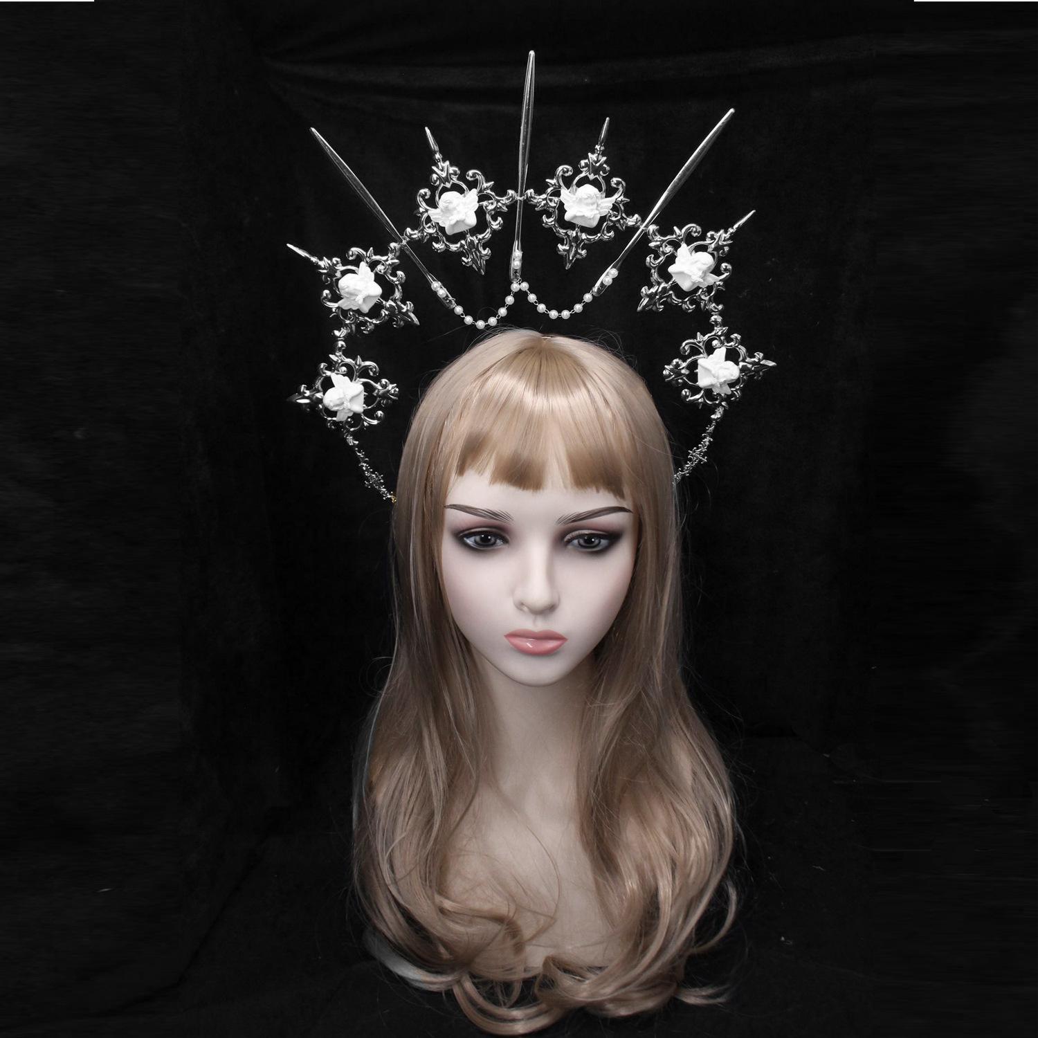 

Lolita Angel Halo Sun Crown Материал Пакет Преувеличенный Подиумный Головной Убор Фото Реквизит Аксессуары