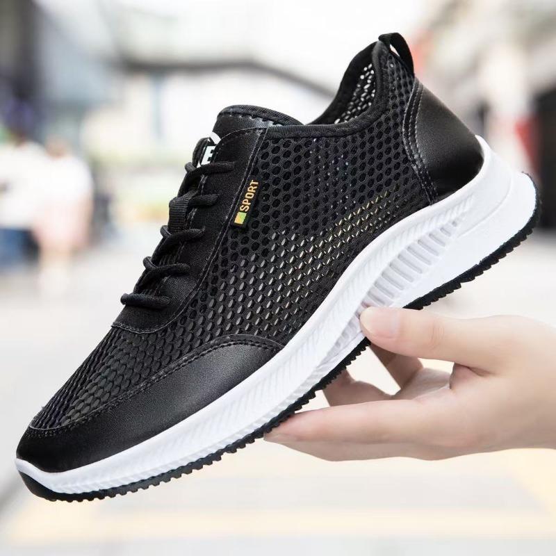 Summer men's shoes breathable thin mesh shoes men's mesh casual sports shoes mesh hollow light walking running shoes
