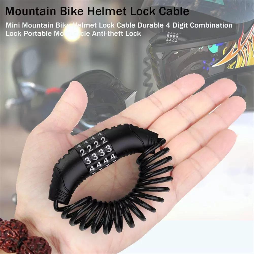 Accessori per Bicicletta Catena Lucchetto per Casco Durevole Combinazione a 4 Cifre Portatile Bici Moto Antifurto Cavo Punto Catena