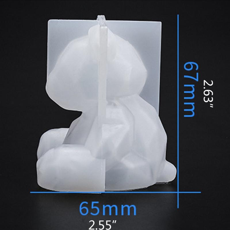 Handicrafts Soap Plaster Candle Resin Casting Mold 3D Handmade Geometric Bear Mold DIY Car Aromatherapy Silicone Mold