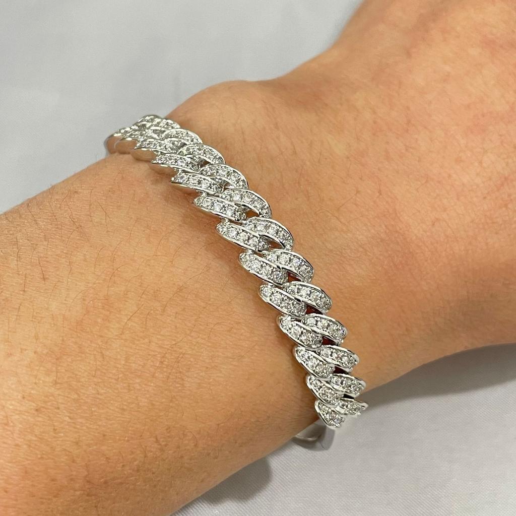 Textured Zircon Chain, Light Luxury, High-end Jewelry, Fashionable Temperament, Hollow Bracelet, Women's Bracelet
