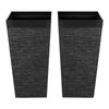 Tall Planters Set of 2, 580 Mm Large Outdoor Taper Planters for Outdoor Indoor Plants, Front Porch Plastic Modern Flower Pots with Casters, Inner Pot