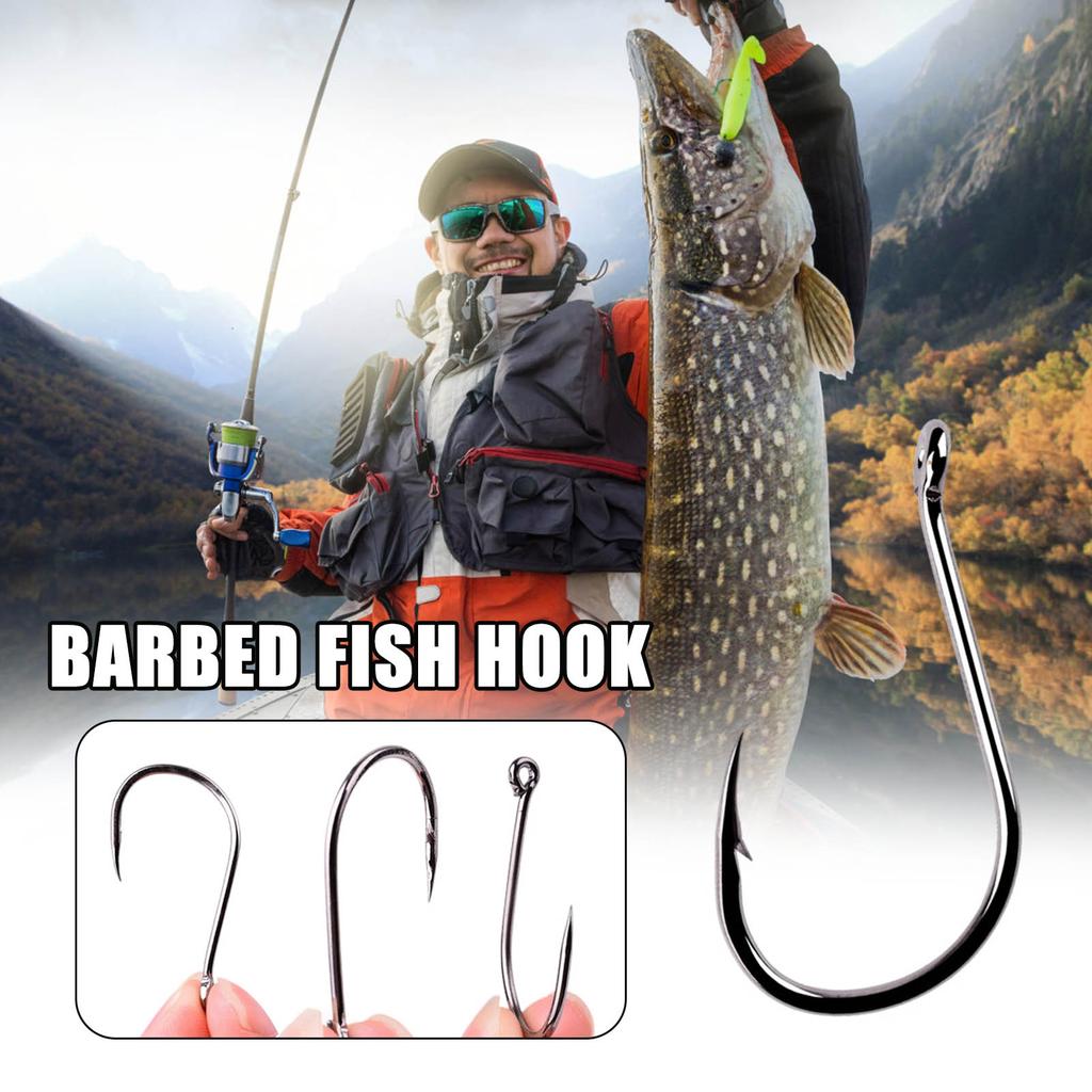 50pcs Small Barbed Fishing Hooks with Good Craftsmanship Superior Strength Sharp Hooks Suitable for Catfish Trout Bass