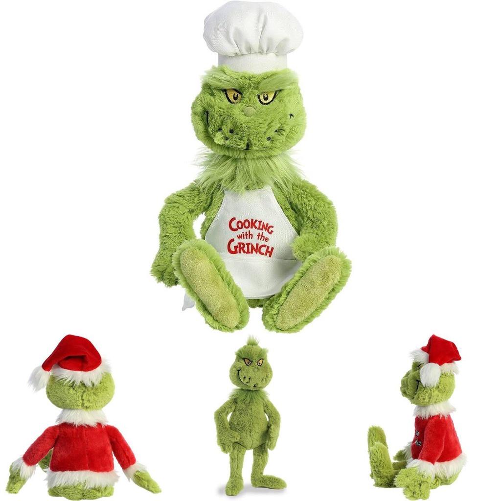 Grinch Christmas Chefs Dress Up Plush Toys Stuffed Dolls Kids Gift Soft Cuddly