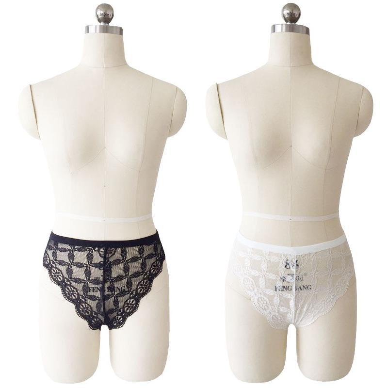 Sexy lingerie women's lace transparent bow panties briefs thong
